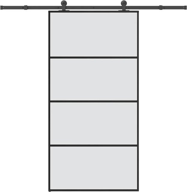vidaXL Schiebetür aus ESG-Glas und Aluminium in Schwarz und Transparent, B/H: 102,5 x 205 cm - Bild 1
