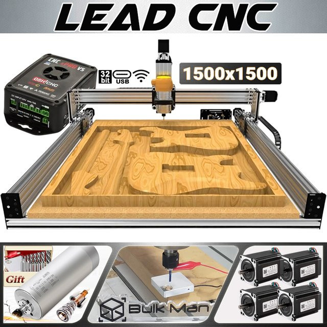 BulkMan3D Blei-CNC-Fräsmaschine Kit mit Schraubantrieb und Gravurfunktion in Silber, B/T: 150 x 150 cm - Bild 1