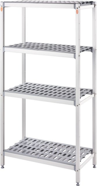 Stalgast Lagerregal aus eloxiertem Aluminium in Grau, B/H/T: 90 x 168 x 56 cm - Bild 1