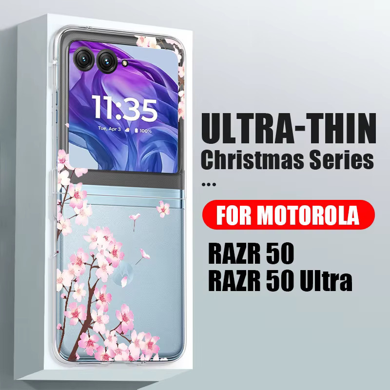 Stoßfeste transparente Handyhülle mit rosa Blumenmuster für Motorola Razr 60 und Razr 50 - Bild 4