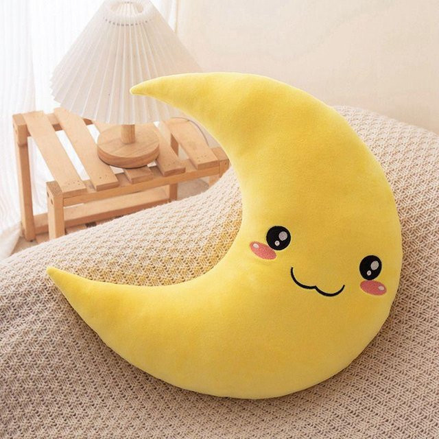 Yiran toy Mond Sterne Plüschkissen Puppe, Gelb Blau, ab 3 Jahre - Bild 1