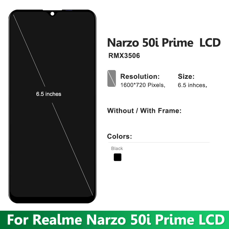 LCD Display Touchscreen Ersatz für Realme Narzo 50i Prime, 6.5 Zoll, Schwarz - Bild 3