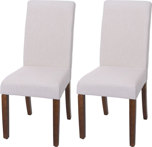 2er-Set Esszimmerstühle MCW-O65f Polsterstühle im Chesterfield-Design aus Stoff in Weiß - Bild 1