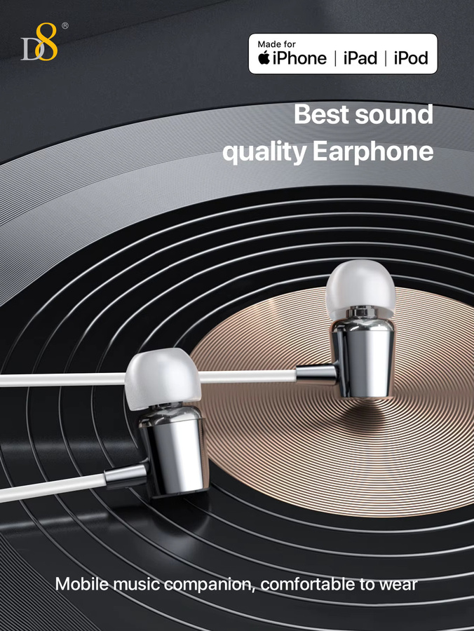 Apple iPhone In-Ear Kopfhörer mit Lightning-Anschluss und Mikrofon, Geräuschisolierend, Lila - Bild 2