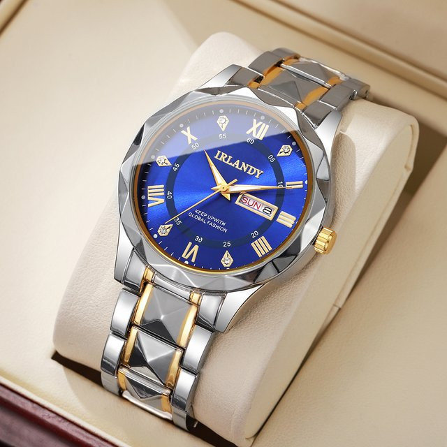 yolako Armbanduhr Quarz, Edelstahl, Blau, Herren - Bild 1