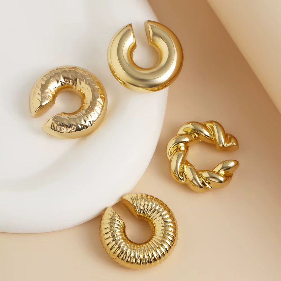 Ohrmanschetten-Ohrringe Gothic, Metall, Gold, Damen - Bild 3