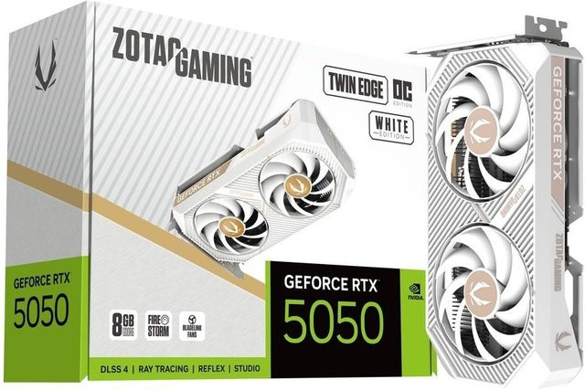 ZOTAC GeForce RTX 5050 TWIN EDGE OC Grafikkarte 8GB GDDR6 128bit Weiß - Bild 1