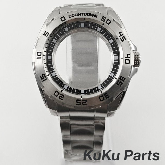 HUANXIAO Uhrengehäuse Edelstahl, Silber, 44 mm, Unisex - Bild 1