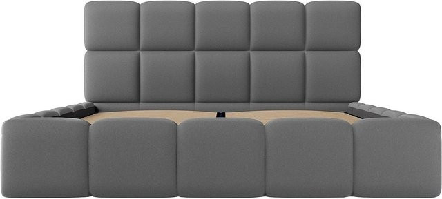 Pascal Morabito Bett Damado mit Bettkasten in Grau, B/T/H: 140 x 190 cm - Bild 1