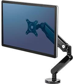 Fellowes Platinum Series Einzel-Monitorarm in Schwarz für Monitore bis 30 Zoll mit VESA 75x75 mm und USB-A Anschluss - Bild 1