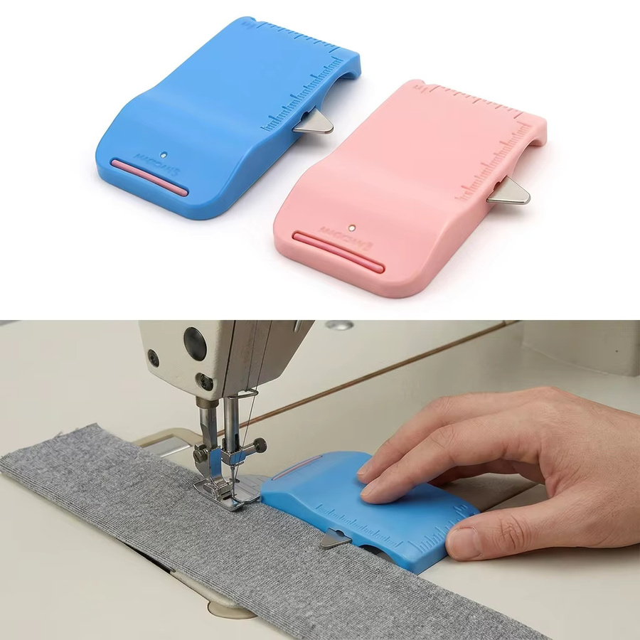 Magnetisches Nähpositionierungswerkzeug mit Skalenbasis und geradlinigem Saumformer in Pink - Bild 2