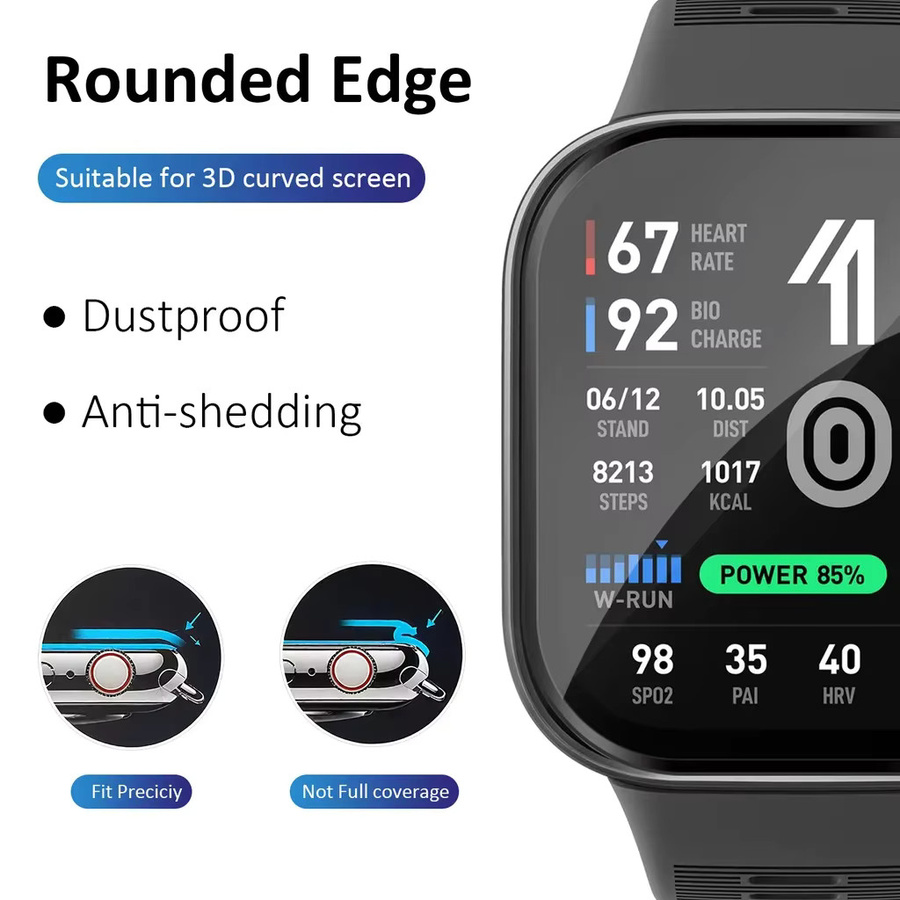 Displayschutzfolie Amazfit Bip Max, Silikon, transparent - Bild 6