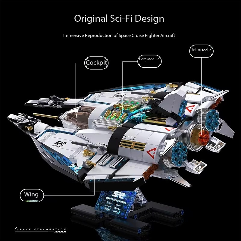 wishiot Original Sci-Fi Star Cruiser, Raumschiff, Modell, Weltraum, ab 8 Jahren - Bild 2
