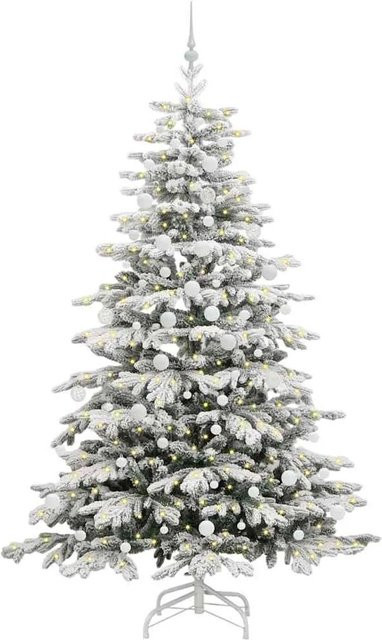 vidaXL Künstlicher Weihnachtsbaum Weiß, Klappbarer Tannenbaum aus PE und PVC, Höhe: 210 cm - Bild 1