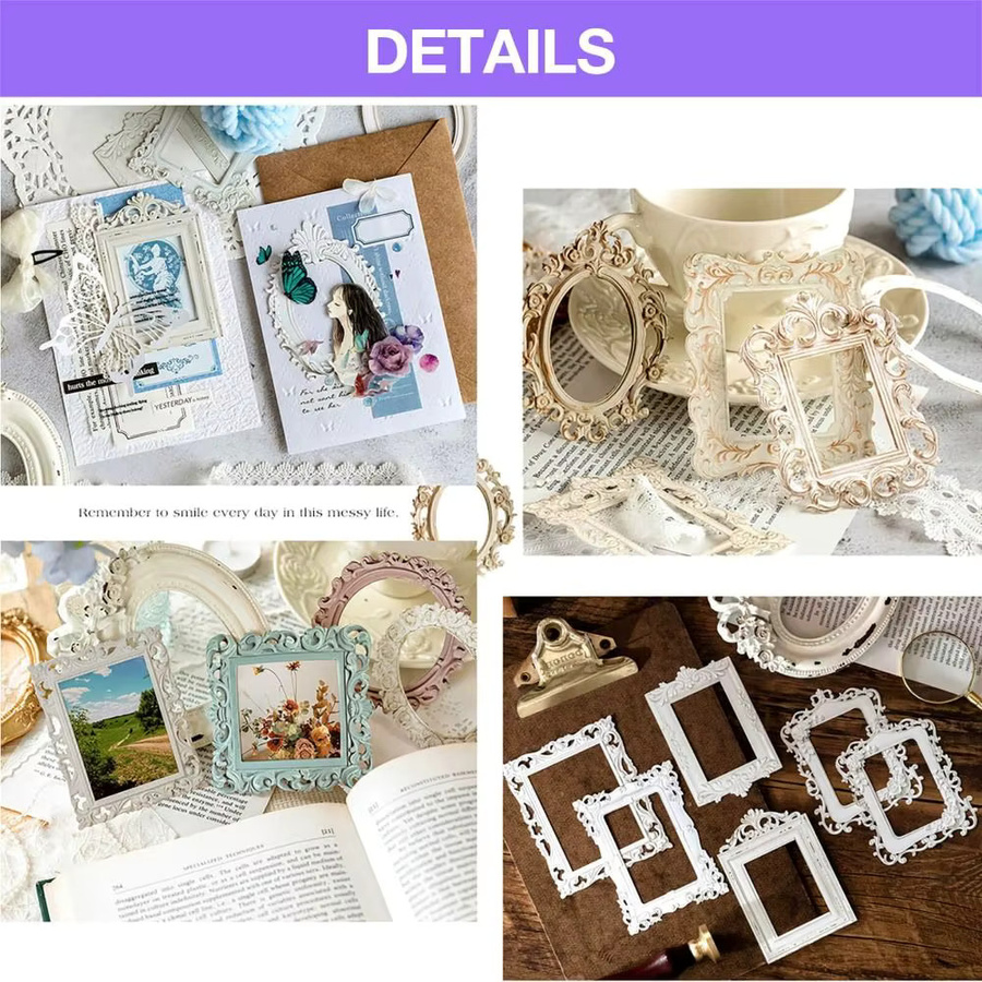 Set mit 4 Scrapbook-Papieren im Vintage-Stil mit geprägter Textur und Hohlprägung - Bild 2