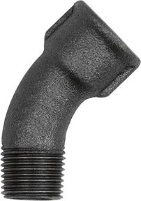 Riegler Bogen 40, 45 Grad, Rp 1 i., R 1 a., Temperguss, Schwarz - Bild 1