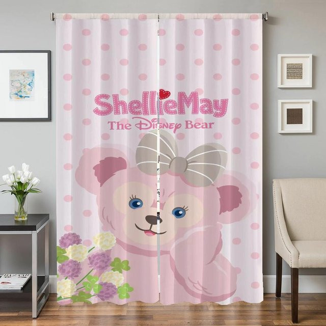 2er-Set Fensterküchenvorhänge halbtransparent mit Punktmuster in Pink, Breite: 50 cm, Höhe: 70 cm - Bild 1