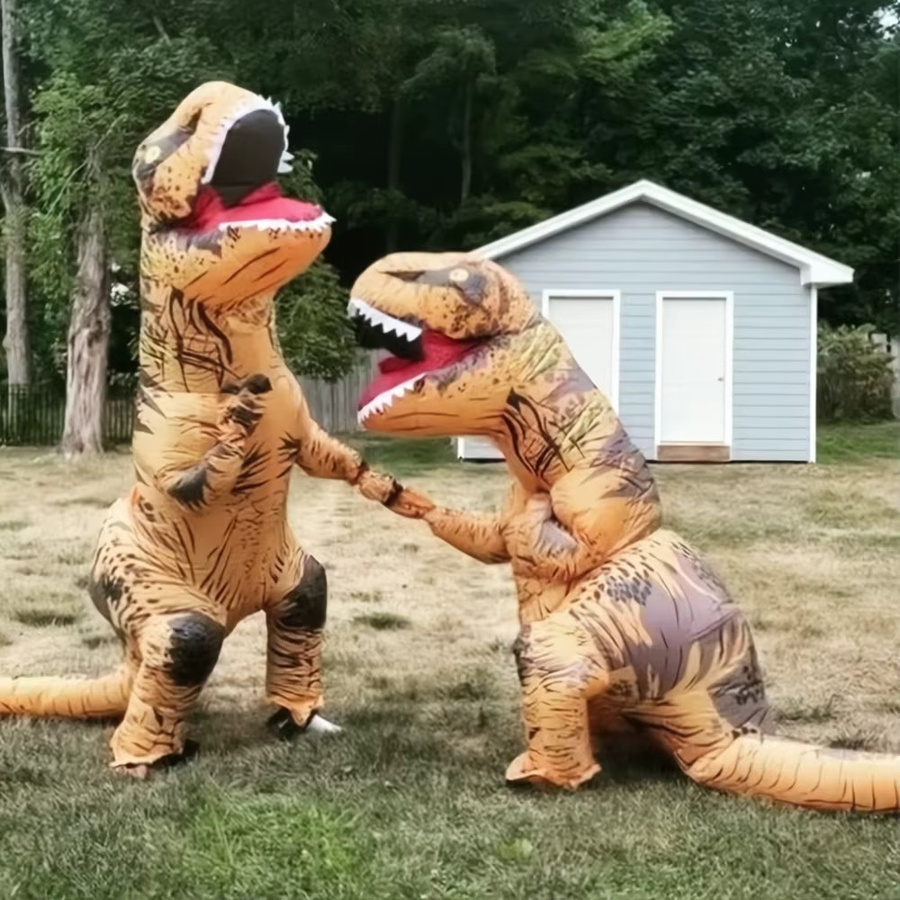 Aufblasbares Dinosaurier-Halloween-Kostüm, T-Rex-Verkleidung für Erwachsene - Bild 4