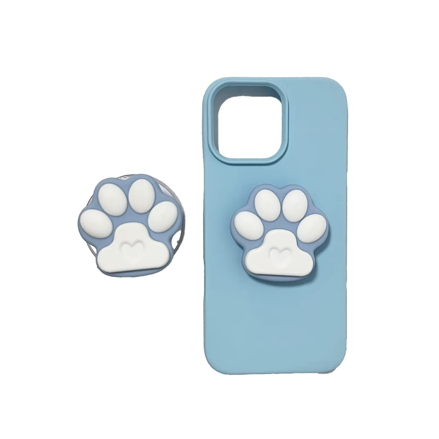 LS Handyhalter Silikon Grip Tok mit Katzenpfoten-Design in Blau für iPhone 17 Pro Max und 16 Pro Max - Bild 1
