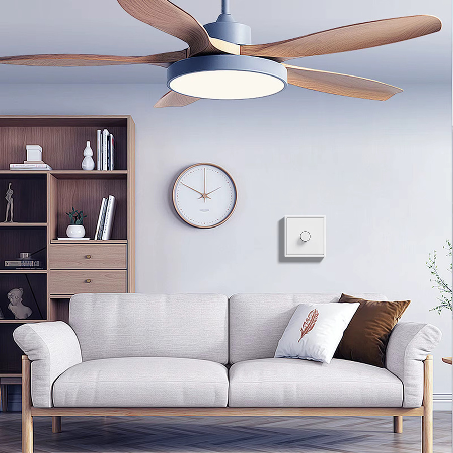 BSEED Deckenventilator-Geschwindigkeitsregler mit Drehknopfschalter in Grau, Wandtastenschalter für EIN/AUS und Geschwindigkeitsregulierung, 500 W - Bild 3