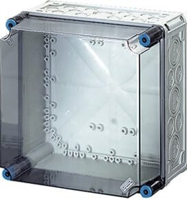 Hensel Leergehäuse Mi 0210 Verteilerdose aus Kunststoff, transparent, Wandmontage, B/T/H: 27,5 x 27,5 x 19,5 cm - Bild 1
