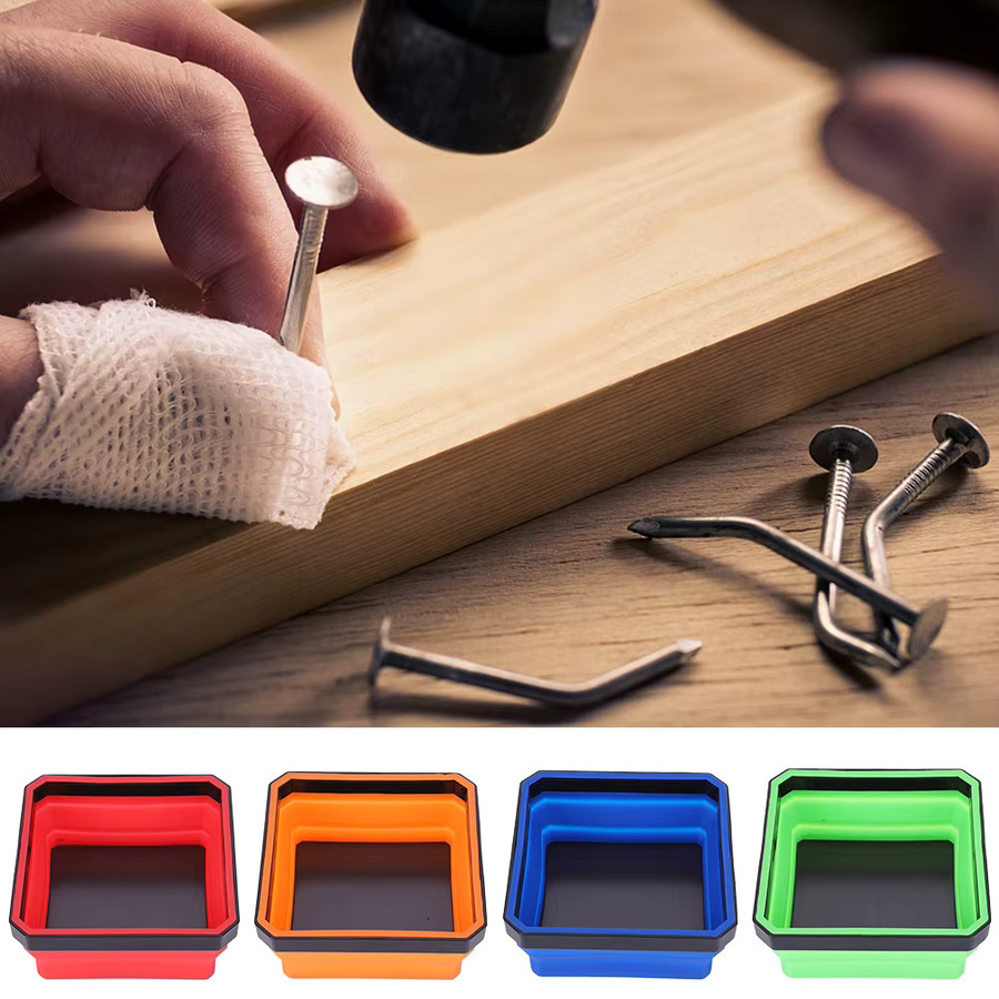 Alloet Magnetische Werkzeugschale zum Zusammenklappen, Mehrfarbiger Organizer für Schrauben und Kleinteile, 11,5 cm - Bild 6