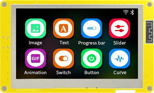 GUITION ESP32-S3 HMI Smart Display mit 4,3 Zoll RGB LCD TFT Modul, 8M PSRAM, 16M Flash, WIFI & Bluetooth, gelb - Bild 1