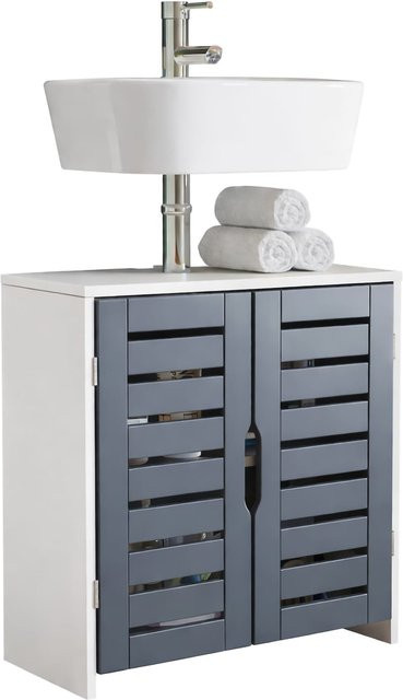 VCM Waschbeckenunterschrank Flonali aus Holz in Braun, B/T/H: 60 x 29 x 60 cm - Bild 1