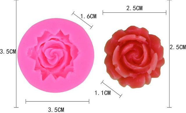 NATAWA Bloom Rose Silikon Kuchenform für 3D Blumen Dekorationen in Rosa - Bild 1