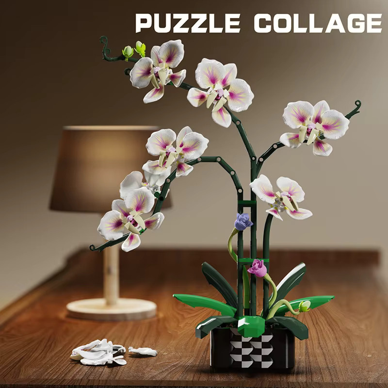 HUATEC Orchideen-Bouquet Phalaenopsis, Baustein-Set, 736 Teile, ab 12 Jahre - Bild 4