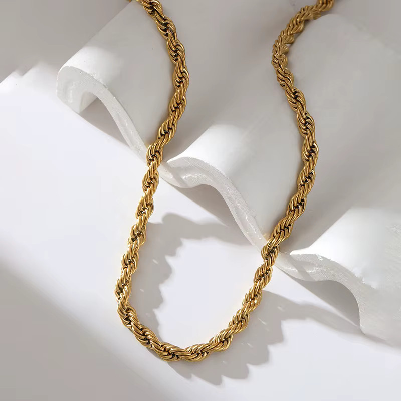 GANEMLY Halskette, 18K Gold überzogen, Edelstahl, Damen - Bild 3