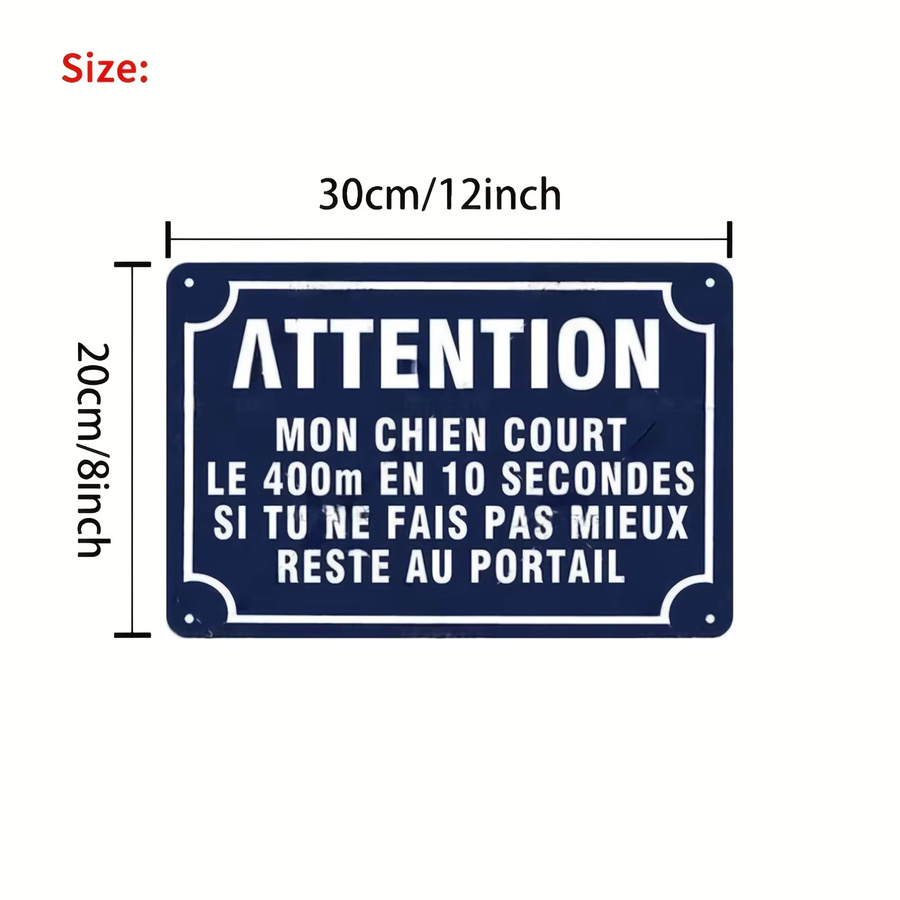 Vintage Metall-Blechschild CIFBUY mit Tier-Motiv in Blau und Weiß, Wanddekoration für Bar, Café oder Garage, Breite: 20,32 cm, Höhe: 30,48 cm - Bild 2