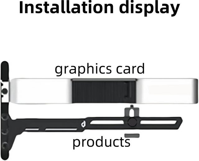 AuyiHomu GPU-Anti-Durchhang-Ständer in Schwarz, verstellbar für die meisten Grafikkarten - Bild 1
