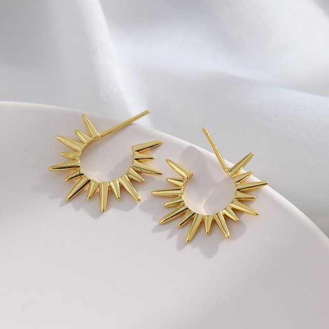 YULIN Ohrstecker Messing, Gold, Sonnenblumen, Damen, Vintage - Bild 1