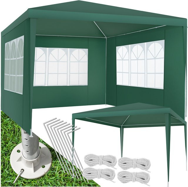 tectake Pavillon Barinas Grün, wasserdicht und mit UV-Schutz, B/T/H: 300 x 300 x 250 cm - Bild 1