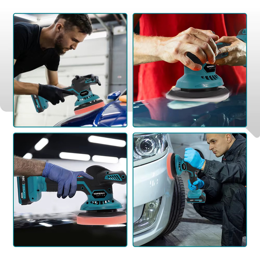 YOFIDRA Elektrische Autopoliermaschine 150 mm mit 7000 U/min für Makita LXT Akkus zum Polieren, Schleifen und Versiegeln - Bild 2