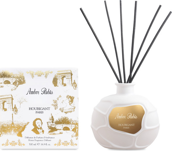 Houbigant Ambre Rubis Reed Diffuser mit Keramikgefäß in Rot und Weiß, würziges Dufterlebnis für den Tisch - Bild 1