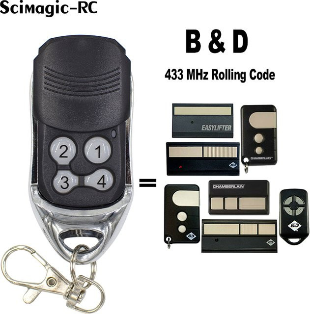 B&D Garagentor Fernbedienung Handsender 433,92 MHz in Schwarz - Bild 1