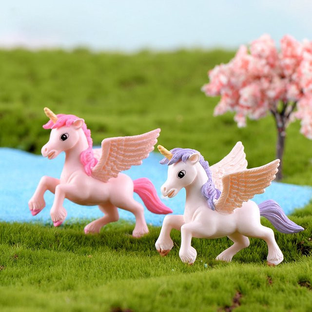 MOVING FOREST Cartoon-Einhorn, Tierfiguren, 4-teiliges Set, bunt - Bild 1