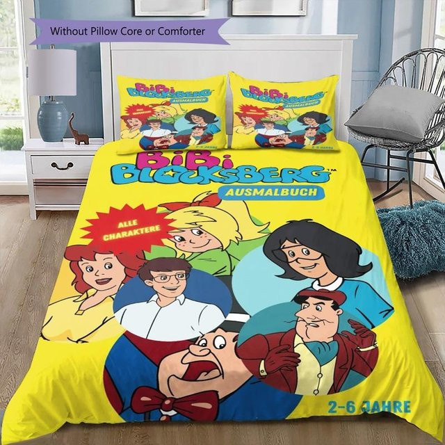 Bibi Blocksberg Kinderbettwäsche-Set mit Motiv von Bibi und Papa, gelb, B/H: 250 x 220 cm - Bild 1