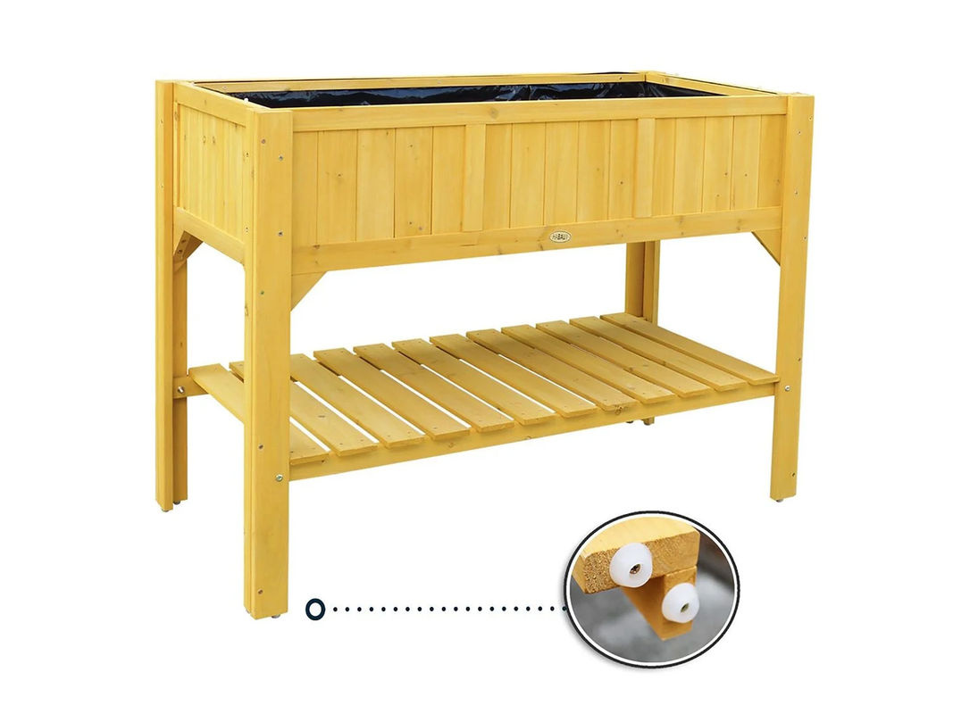 HABAU Hochbeet mit Ablage aus Holz in Natur/Braun - Bild 2