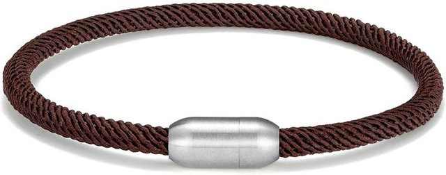 YULIN Armband, Edelstahl, Paracord, kaffeebraun, 23cm, Unisex - Bild 1