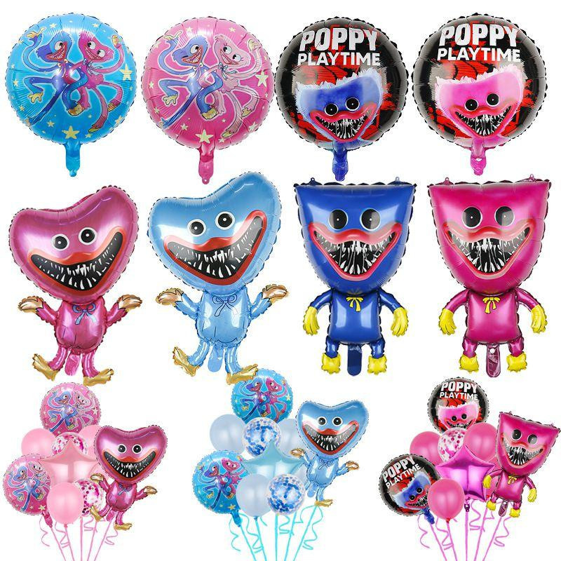 SpruceUrn Poppy Playtime Huggy Wuggy Folienballon-Set in Schwarz für Kindergeburtstage - Bild 4