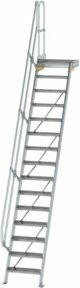 Günzburger Aluminium-Treppenplattform 60 Grad mit 15 Stufen in Silber, B/T/H: 110 x 60 x 46 cm - Bild 1