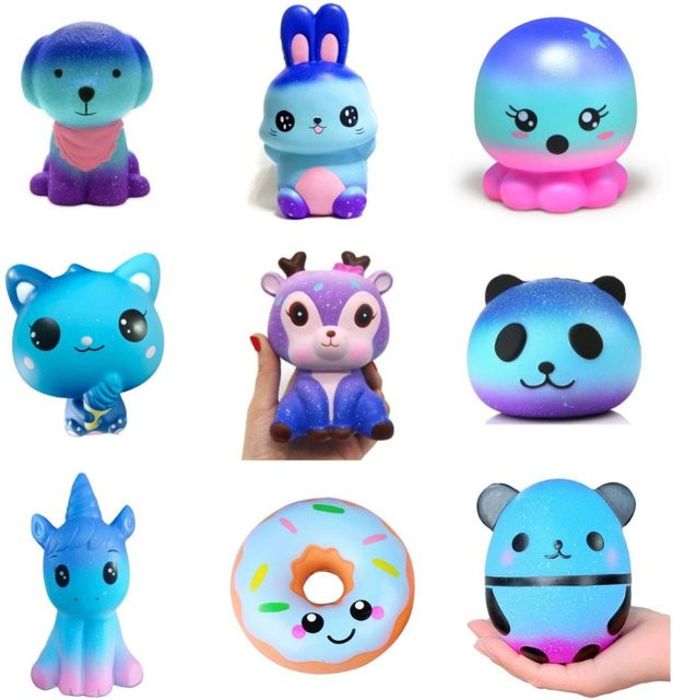 CHUTAI Squishy Blue Dream Sternenhimmel Einhorn Hund Panda, Spielzeugset - Bild 1