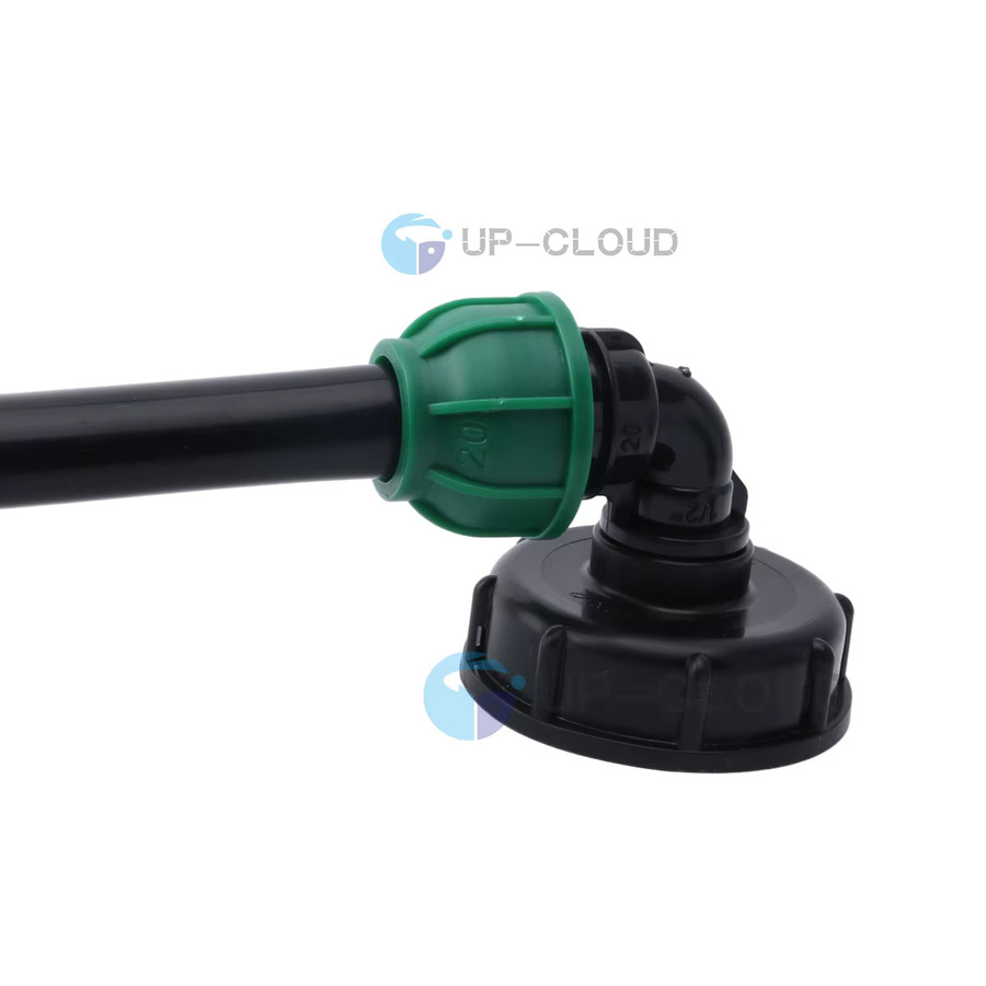 UP-CLOUD IBC Tank Adapter S60 für PE-Rohre 32 mm, Schnellkupplung für Gartenbewässerung, Schwarz - Bild 2