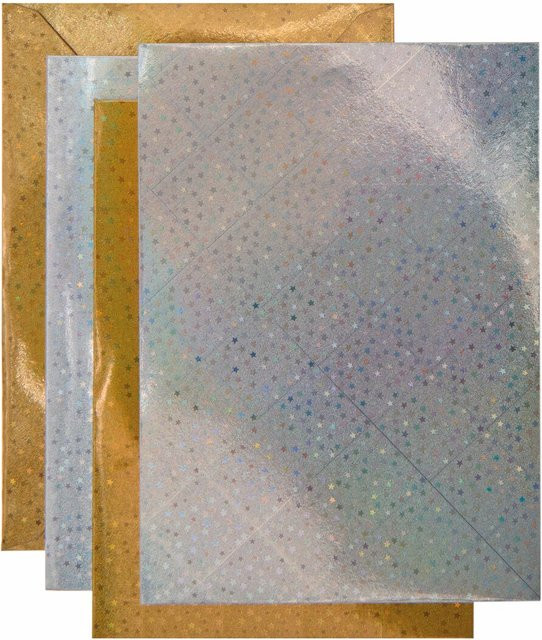 Rico Design Paper Poetry Kartenset Sterne in Gold und Silber, Format A7/C7 - Bild 1