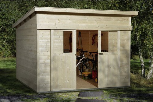 WEKA Gartenhaus Schiebetürhaus 225 Gr. 2 aus Holz in Beige, B/H/T: 315 x 238 x 299 cm - Bild 1