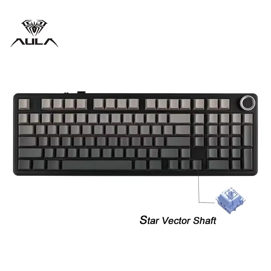 AULA F99 PRO Kabellose Gaming-Tastatur mit 99 Tasten, Hot-Swap Gasket-Struktur, 96% Layout, 8000mAh Akku und Drehregler in Weiß, Blau oder Lila - Bild 5
