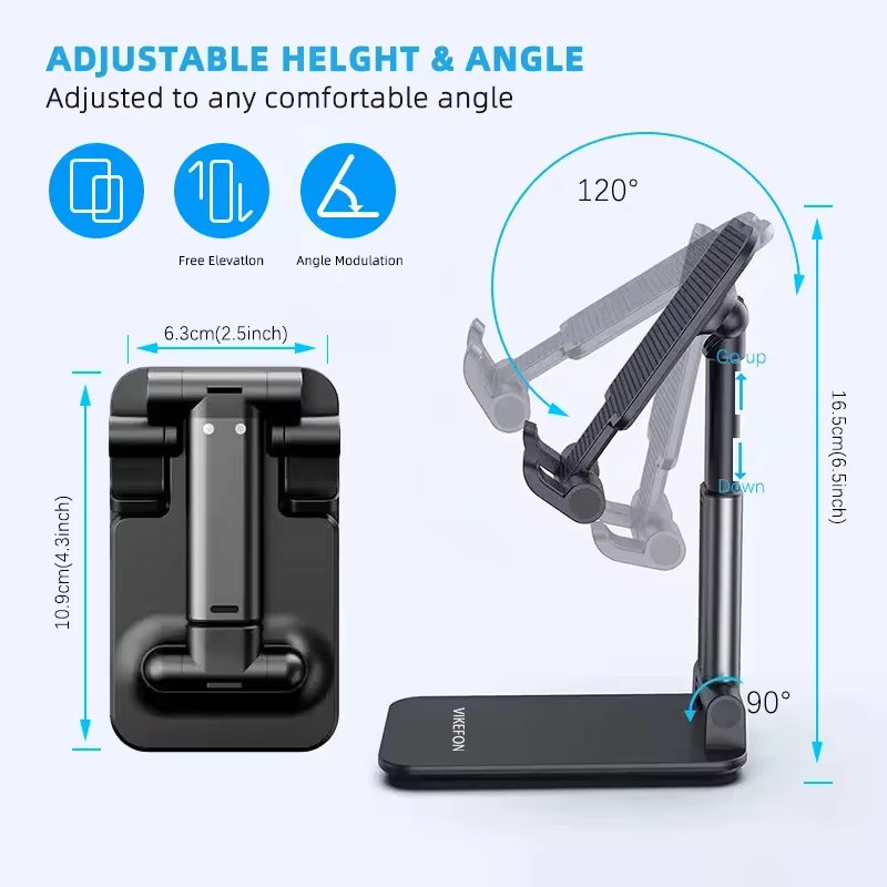 Faltbarer Tablet-Halter und Smartphone-Ständer für Desktop, kompatibel mit iPad, MatePad, Redmi Pad, iPhone und Samsung Tab, in Schwarz oder Grün - Bild 2